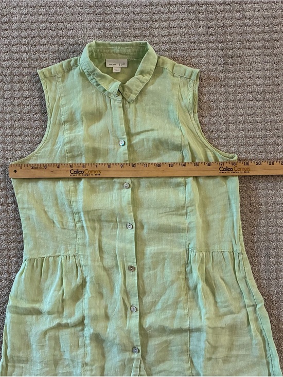 J. Jill Tops - J. Jill Sleeveless Linen Button-Front Top in Light Green